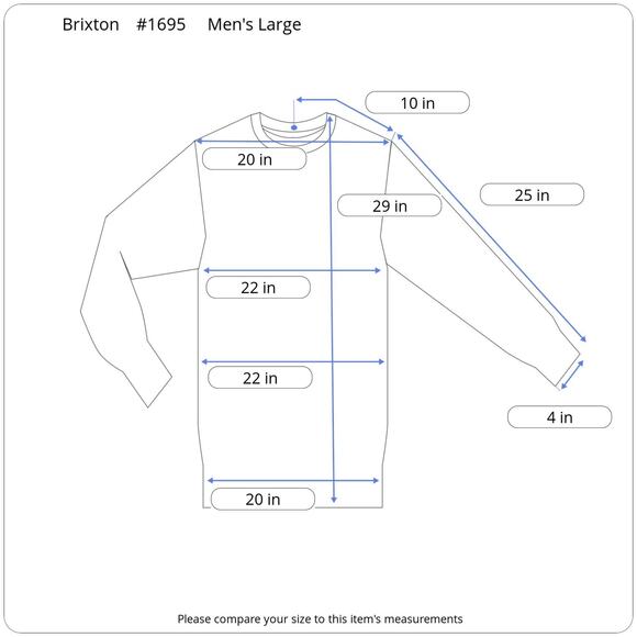 Brixton Crewneck Sweatshirt Men’s Large Red Relaxed Fit Logo Pullover Casual - Picture 11 of 11